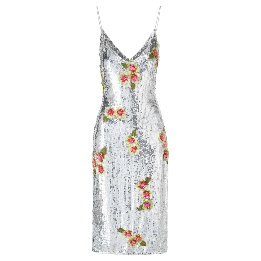 Frankie Dress In Silver Sequins by RaeVynn