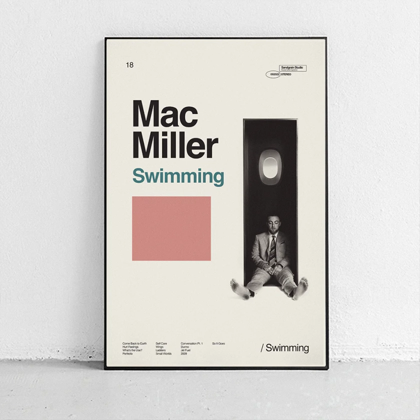 Mac Miller - Swimming Midcentury Modern Art Print