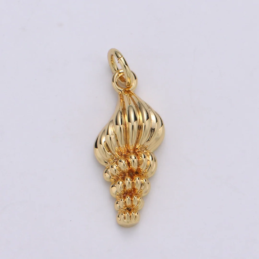 Sea Snail Shell 24K Gold Charm, Golden Snail Shell Pendant Charm, Charm, Charm for DIY Jewelry, CHGF-001825 - Etsy