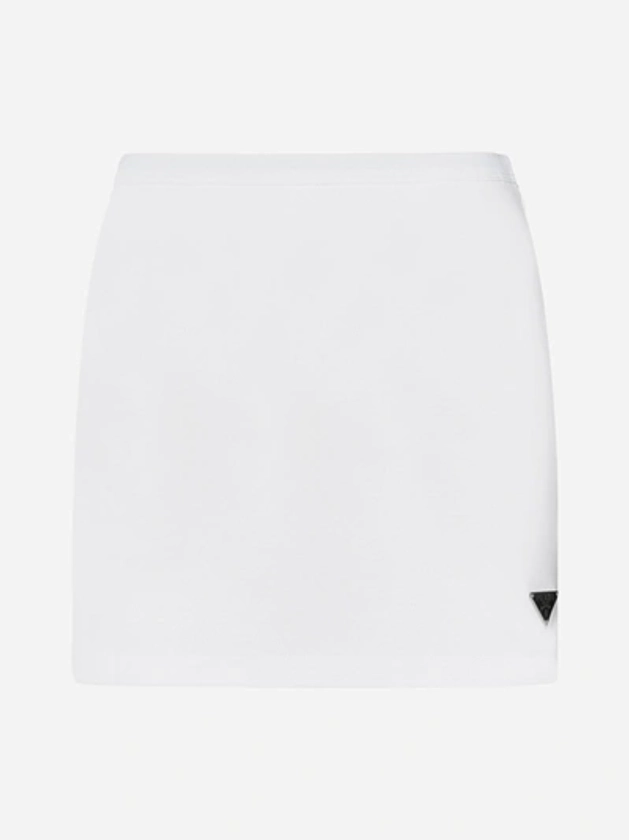 Logo-plaque Cotton Miniskirt In Multi-colored