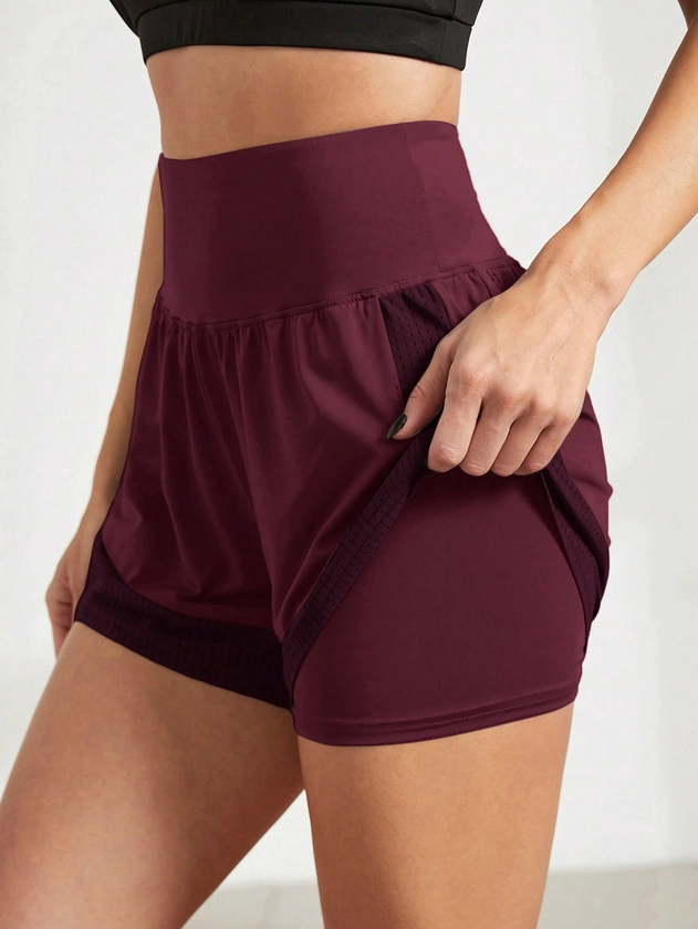 SHEIN Sport Exploreva Shorts de sport quotidiens simples et de couleur unie pour femmes