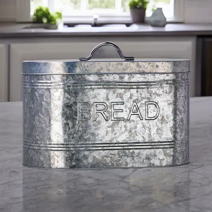 Amici Home Rustic Kitchen Galvanized Metal Bread Storage Bin 288 oz | Overstock.com Shopping - The Best Deals on Storage Canisters | 42130615