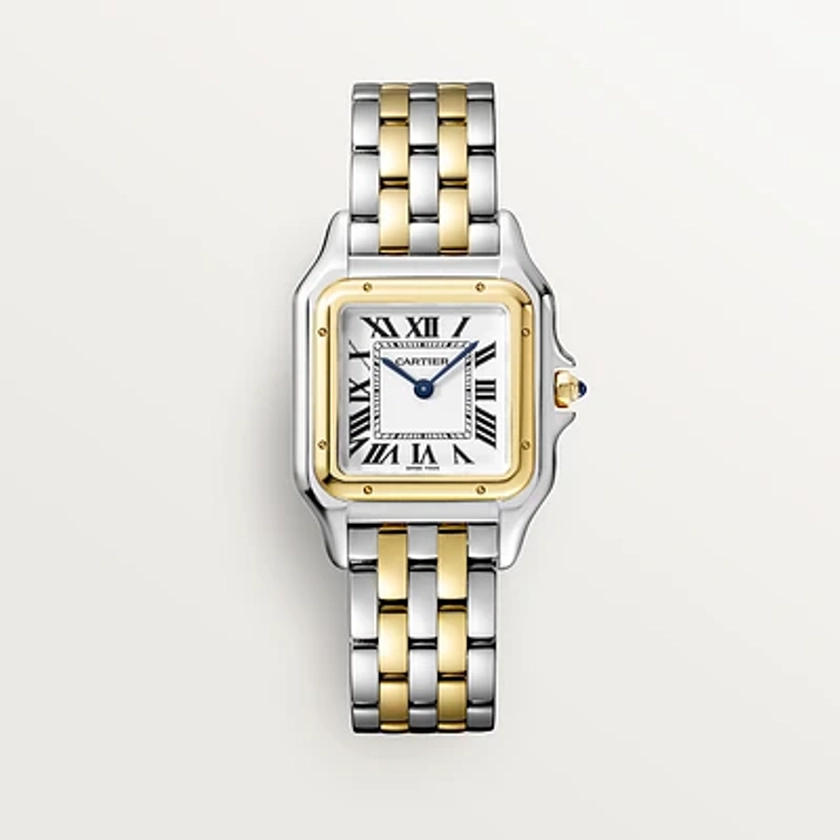 CRW2PN0007 - Panthère de Cartier watch - Medium model, quartz movement, yellow gold, steel - Cartier