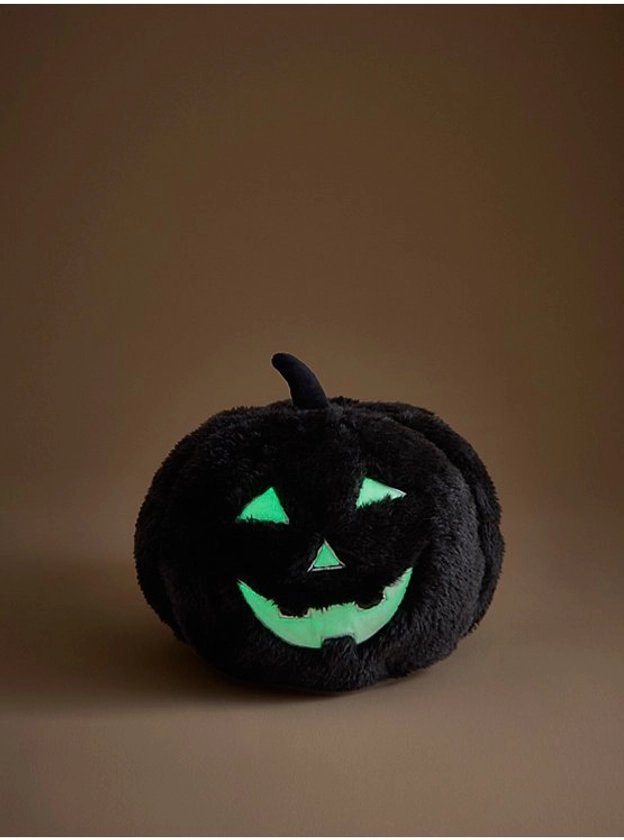 Halloween Black 3D Pumpkin Glow In The Dark Cushion