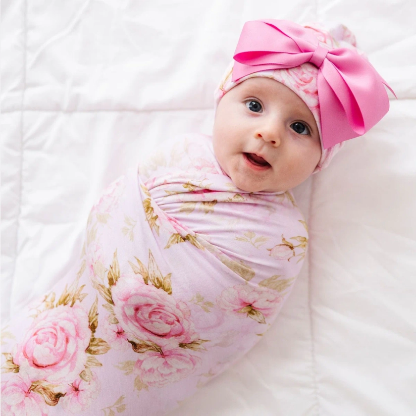 Rosey Moments Swaddle Beanie Set