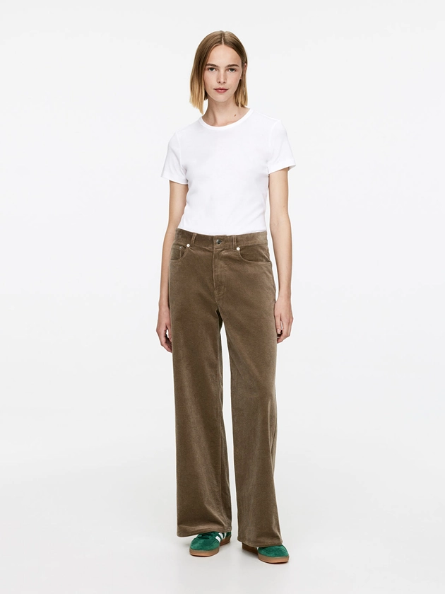 Wide Corduroy Trousers - Mole - ARKET GB