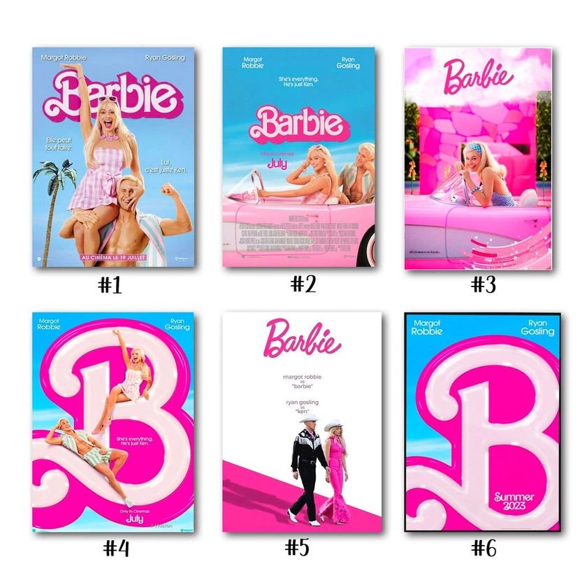 Barbie Movie 2023 Poster Canvas Unframed, Barbie Movie 2023 Fans Poster, Barbie Movie 2023 Characters Lovers Poster, Trending Poster Canvas