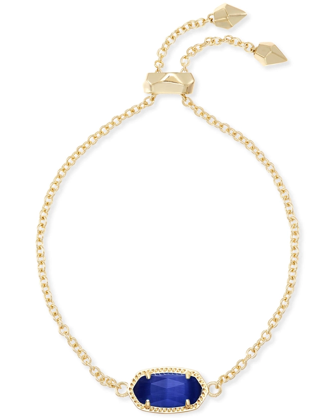 Elaina Gold Adjustable Chain Bracelet in Cobalt Cat’s Eye | Kendra Scott