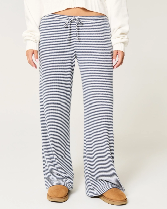 Women's Cozy Ribbed Drawstring Baggy Pants | Women's Sleepwear & Loungewear | HollisterCo.com