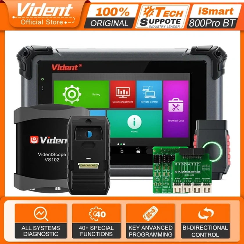 Vident iSmart800Pro BT OBD2 Car Diagnostic Tools 40 Reset Function IMMO Key Programmer Active Test Auto Scan With Oscilloscope - AliExpress 34