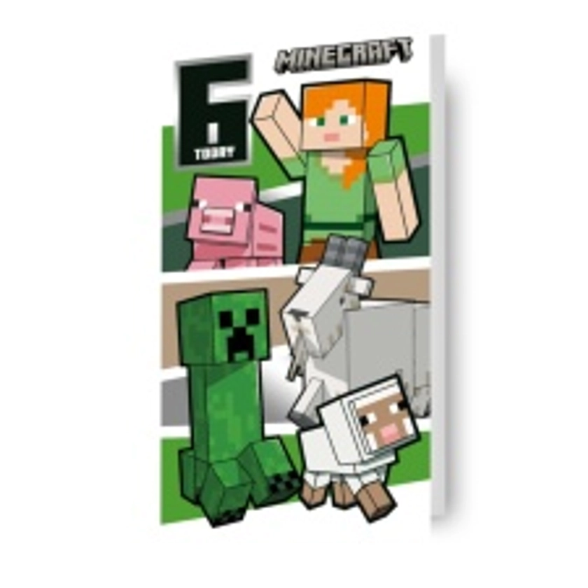 Minecraft Age 6 Birthday Card