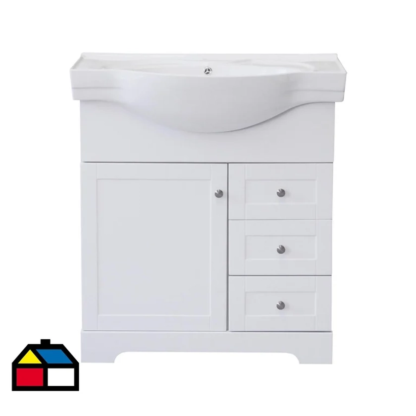 &quot;Kit Mueble Vanitorio Napoles 45x91x80 cm blanco&quot;