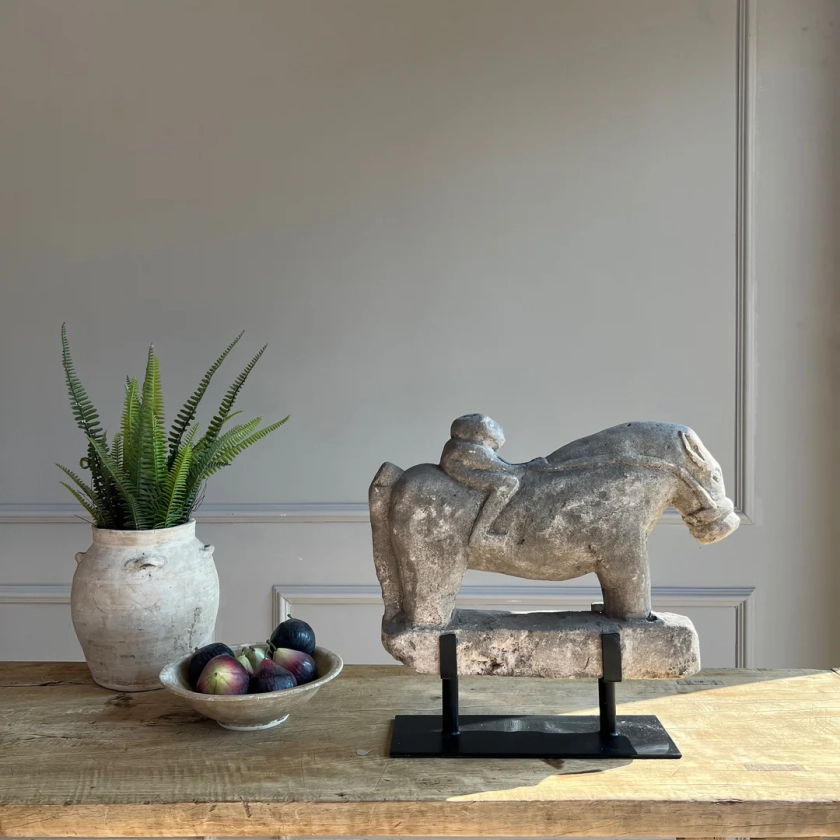 Vintage Stone Horse & Rider | Palomo