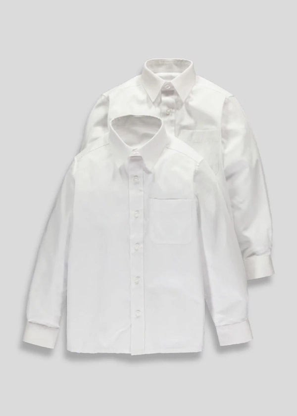 Boys 2 Pack White School Shirts (4-16yrs)