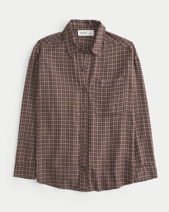 Women's Oversized Flannel Shirt | Women's New Arrivals | HollisterCo.com