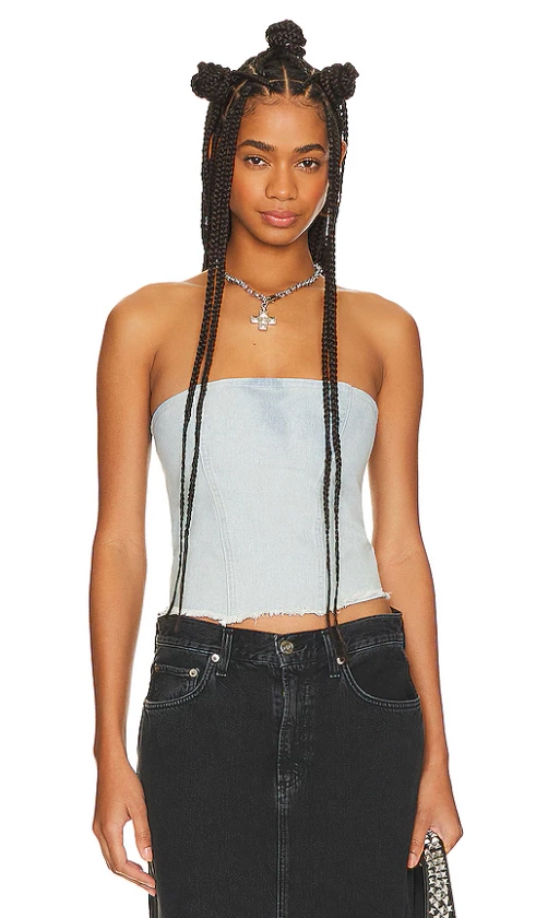 Domonique Strapless Denim Top