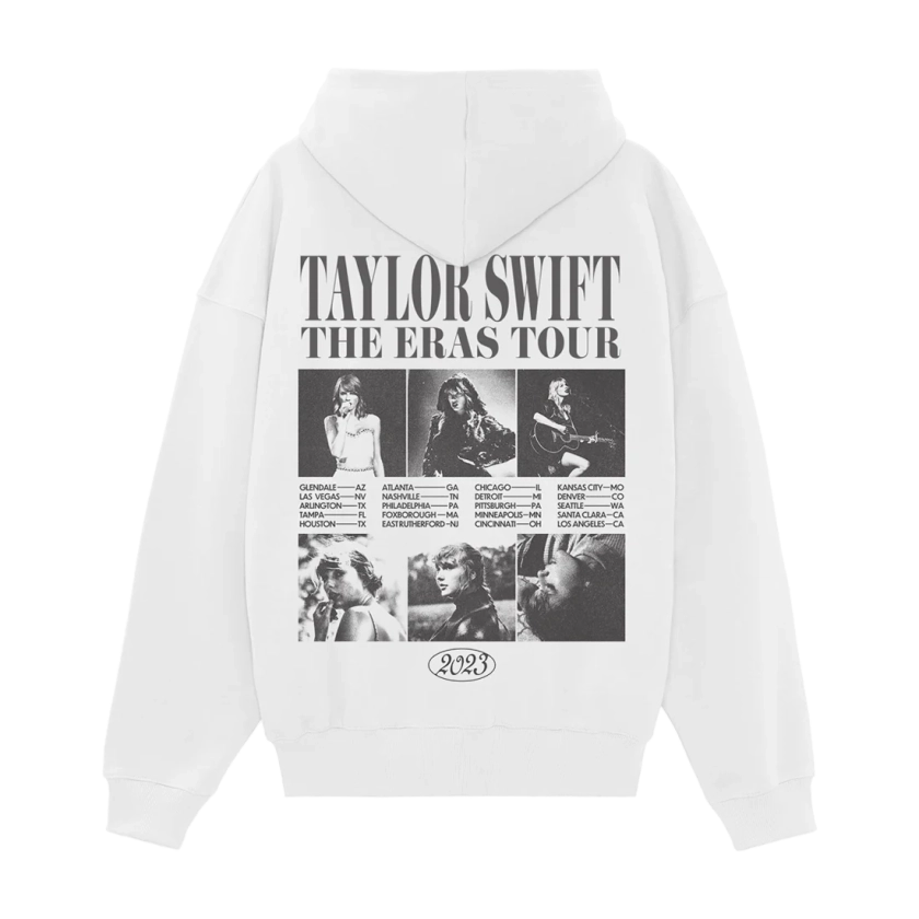 Taylor Swift | The Eras Tour Collage White Hoodie - Taylor Swift Official Store