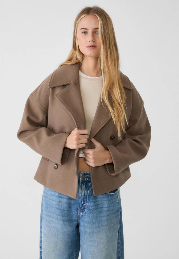 Manteau court croisé