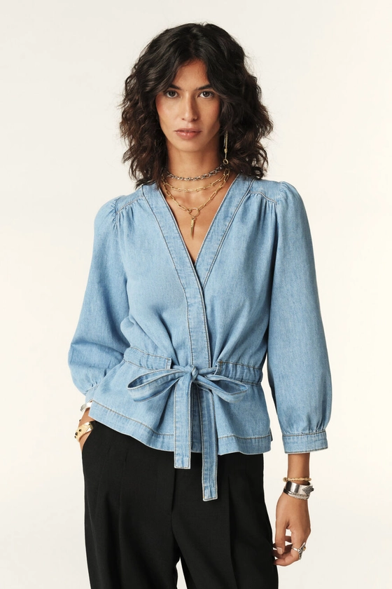 Top Manches Longues Lavina Bleu // ba&sh FR