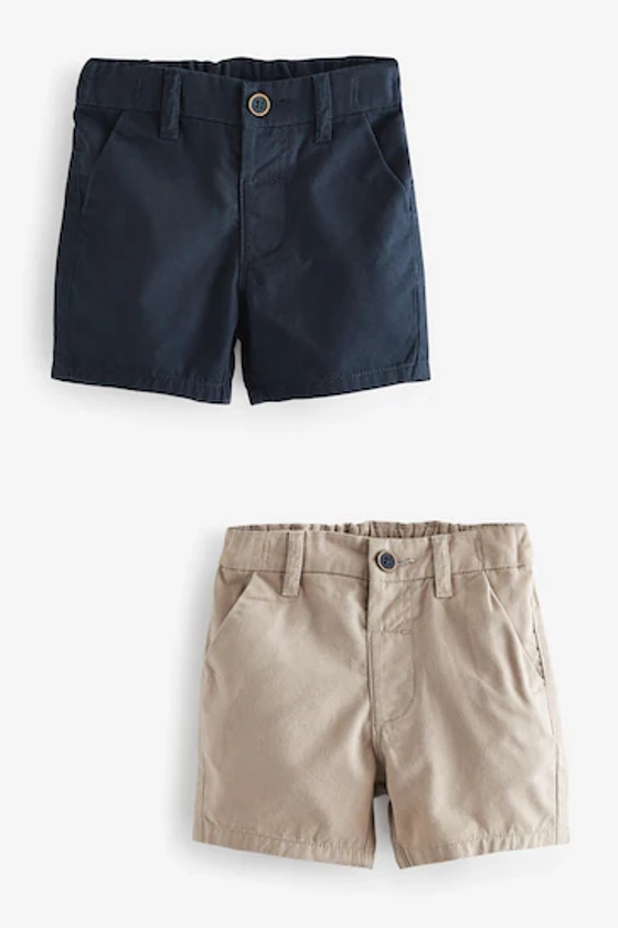 Buy Navy/Stone Chino Shorts 2 Pack (3mths-7yrs) from the Next UK online shop