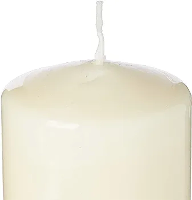 Spaas Scented Cylinder Pillar Candle 80/150 mm, 65 Hours, White Cake Vanilla