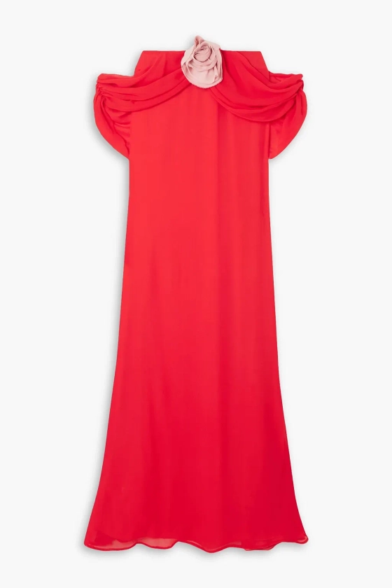 BERNADETTE Daffodil off-the-shoulder embellished silk crepe de chine gown | THE OUTNET