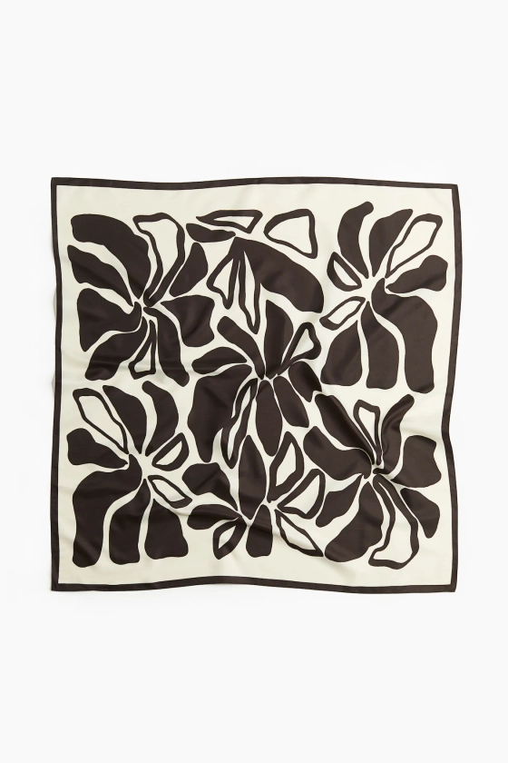 Foulard à motif - Marron foncé/fleuri - FEMME | H&M FR