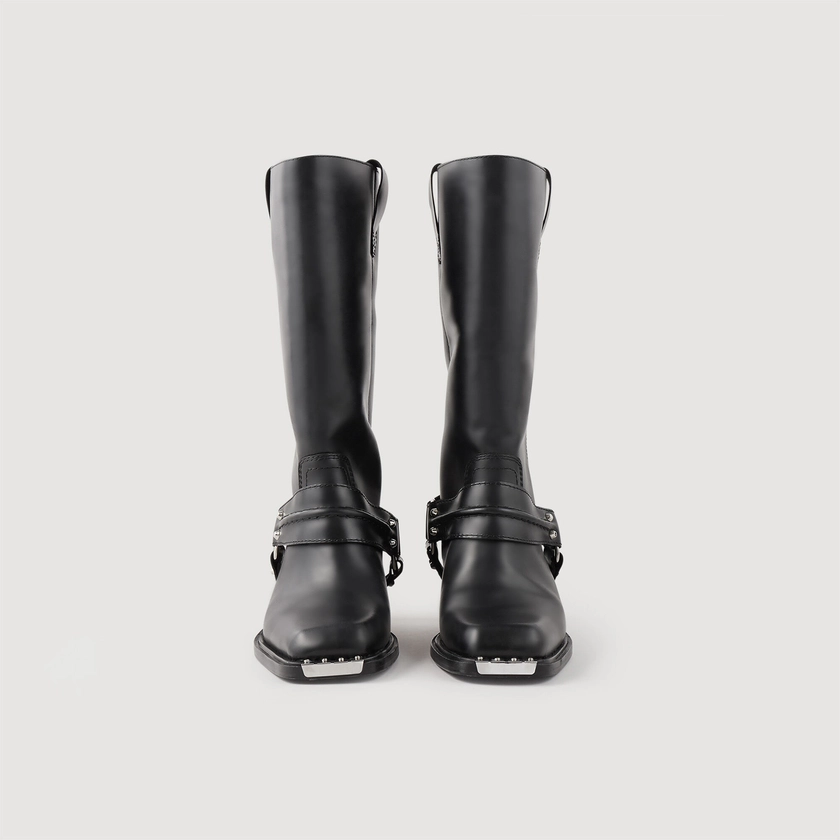 Bottes biker en cuir | Sandro FR