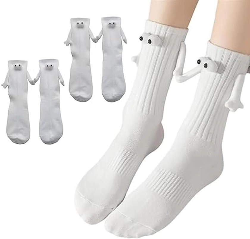 2 Pairs Magnetic Holding Hands Socks Funny Socks Gift For Mom, Dad, Couple, Lovers, Kids, Coworkers, Buddies