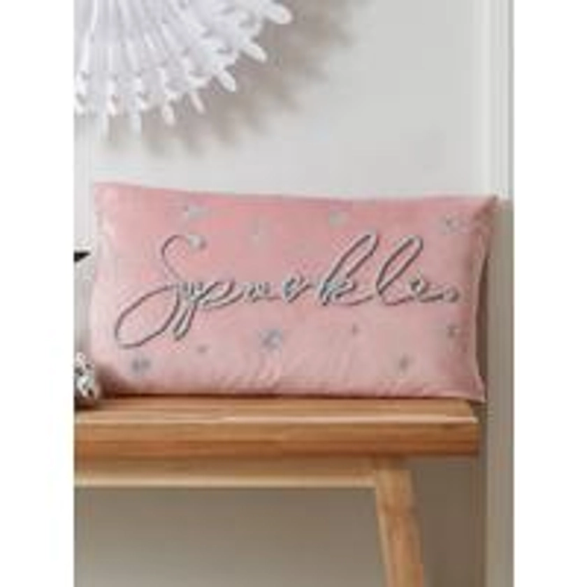 Catherine Lansfield Sparkle Filled Cushion 30 X 50cm- Pink