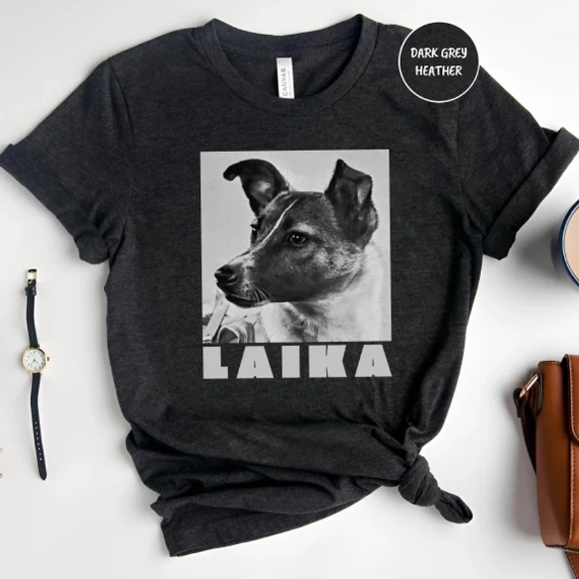 Laika Dog Shirt, Laika Space Dog Tee, Laika T Shirt, Dog Mom Gift, Astronomy Lover, Retro Laika Sweater