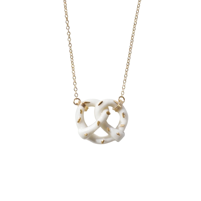 Mini Porcelain Pretzel Necklace