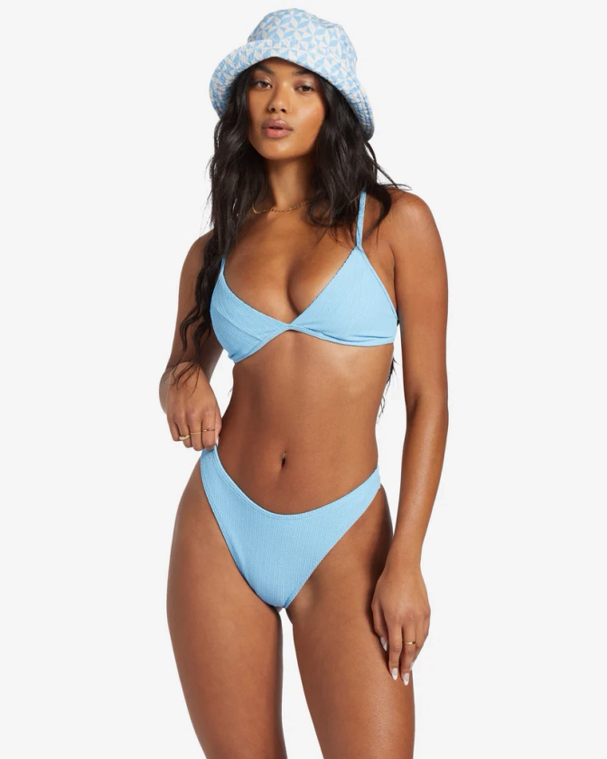 Sunrays Charlie Fixed Triangle Bikini Top - Blue Dream