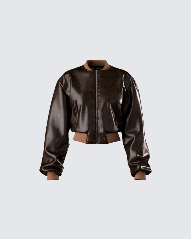 Leigh Brown Washed Leather Jacket