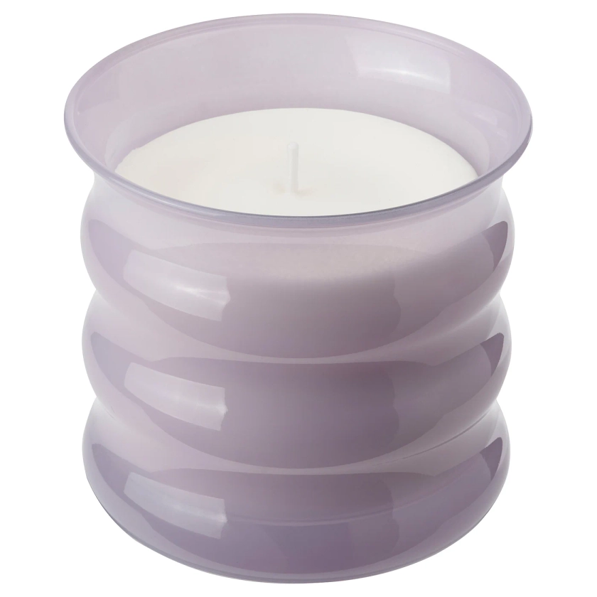 JÄMNMOD Scented candle in glass - Sweet pea/purple 50 hr
