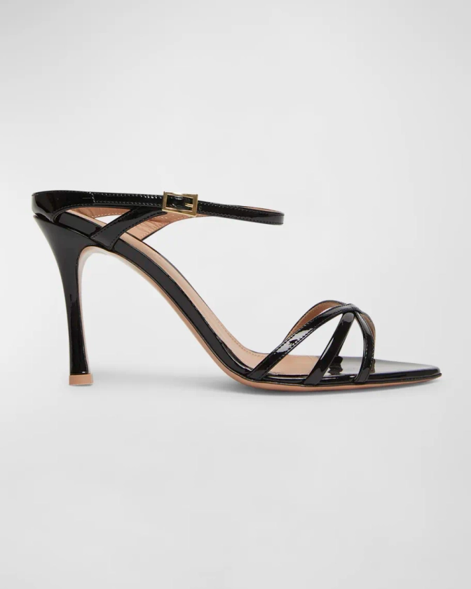 Malone Souliers Yuna Patent Buckle Slide Sandals