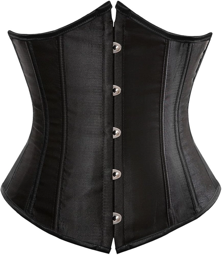 Kranchungel Underbust Corsets for Women Black Corset Top Waist Trainer Fashion Bustier Plus Size Corset