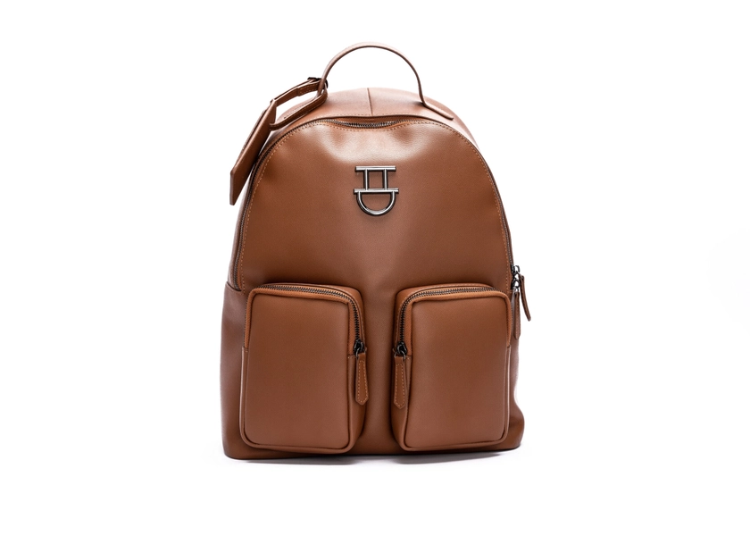 Tan leather backpack