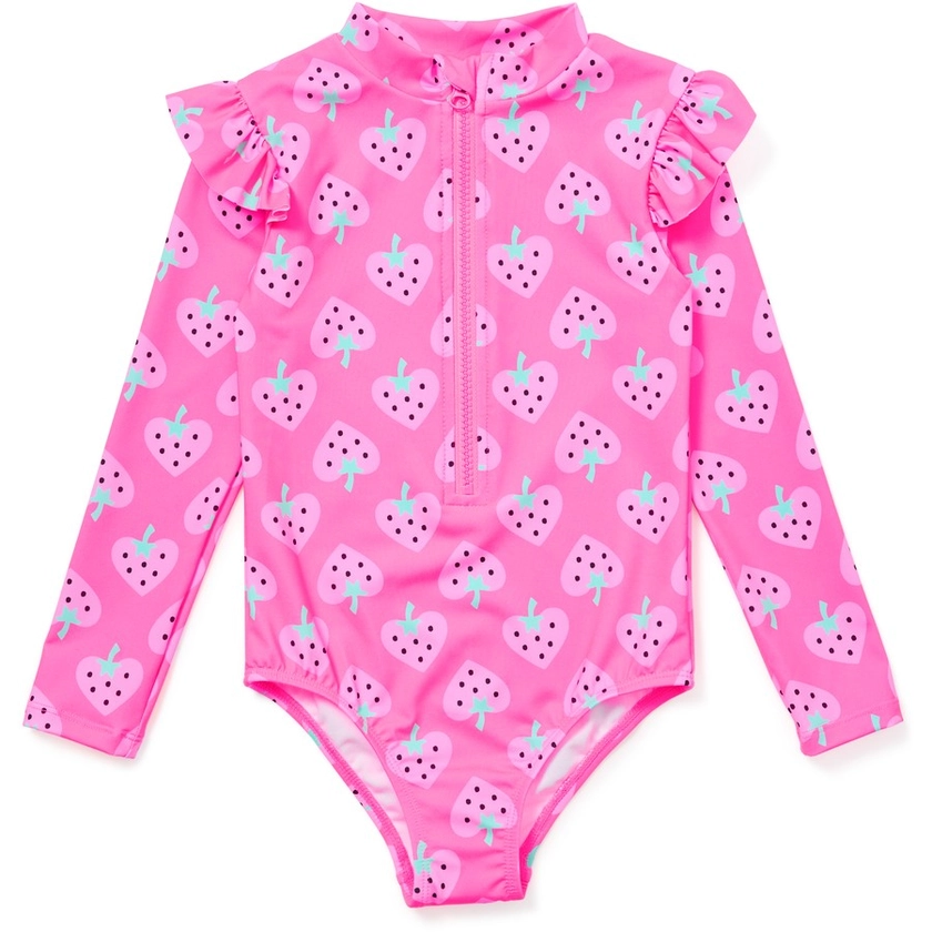 Wave Zone Kids Print Long Sleeve Swimsuit - Pink - Size 2 | BIG W