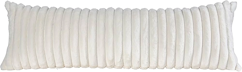 Amazon.com: PANOD Super Soft Faux Fur Full Body Pillow Covers 21 X 54,Luxury Plush Coarse Stripes Decorative Long Pillow Covers Pillow Case Cushion Case for Couch Sofa Bed Livingroom Bedroom Farmhouse,White : Home & Kitchen