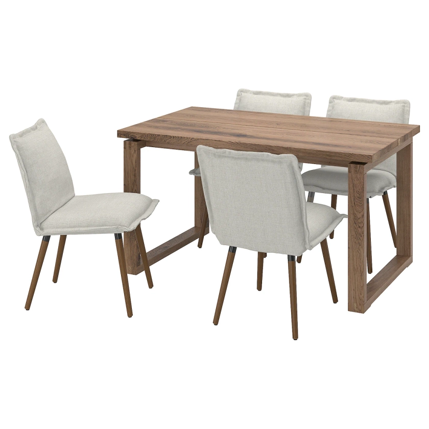 MÖRBYLÅNGA / KLINTEN table et 4 chaises, plaqué chêne teinté brun/Kilanda beige clair, 140x85 cm - IKEA