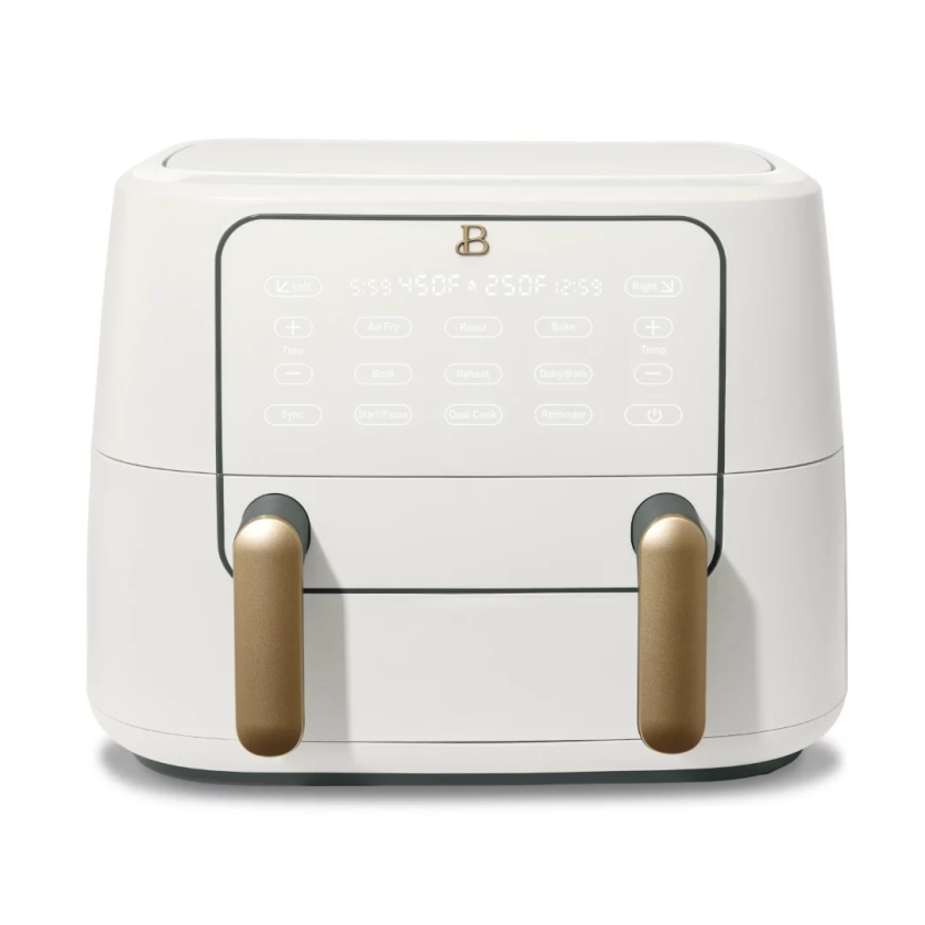 Beautiful 9QT TriZone Air Fryer, White Icing by Drew Barrymore