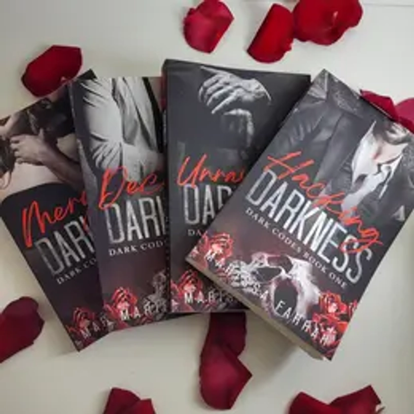 4 x Signed Paperback Dark Codes Why Choose Romance Series by Marissa Farrar