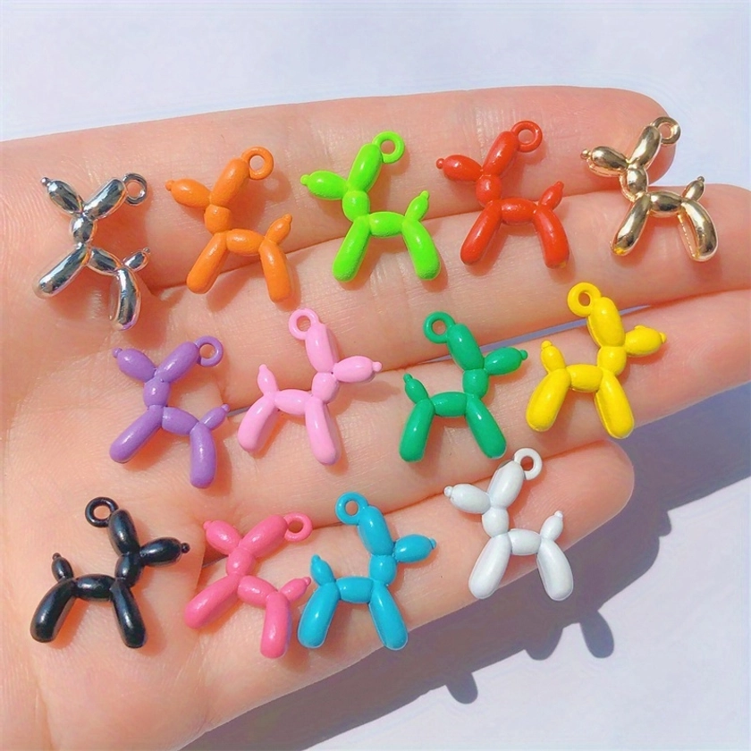 10pcs Colorful Ballon Dog Design Alloy Pendant For DIY Earrings Bracelet Necklace And Any Other Accessories