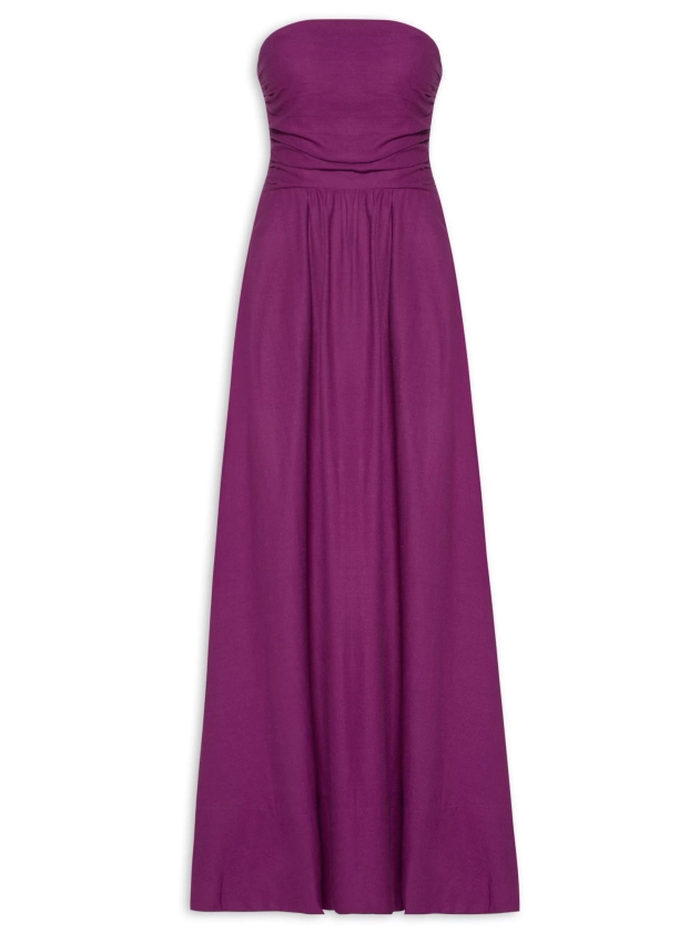 Vestido Busto Franzido - Roxo