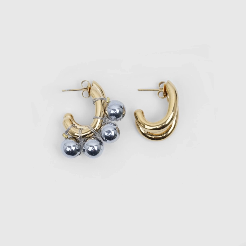 EARRINGS LA CHRIS GOLDEN/SILVERED