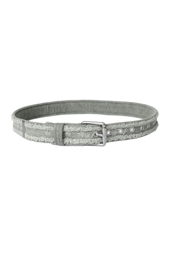 ROUGH CUTTING DENIM BELT - LIGHT KHAKI