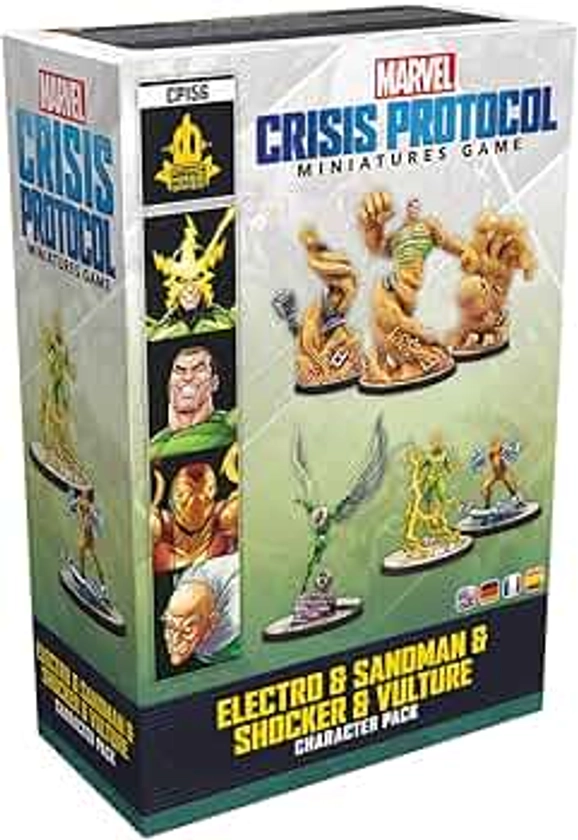 ATOMIC MASS GAMES | Marvel Crisis Protocol: Electro & Sandman & Shocker & Vulture | Miniatures Board Game | Ages 14+ | 2 Players | 90 Minutes Playing Time