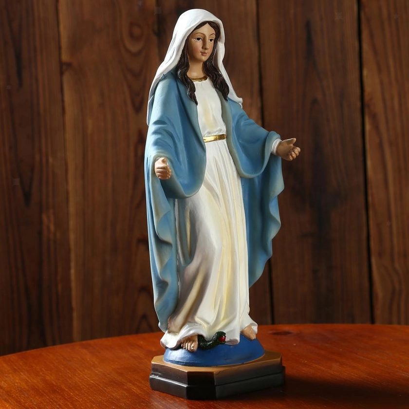 Blessed Saint Virgin Mary Statue Figure Our Lady of Loudes Figurine Sculpture