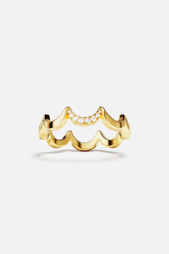 Bague Wavy Or Jaune